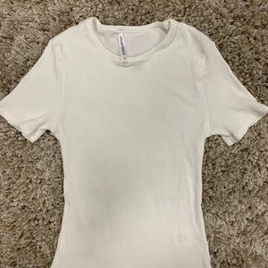 Lulus ribbed white bodysuit